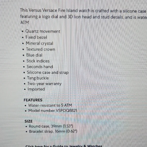 Versus Versace Blue Watch - Picture 5 of 6